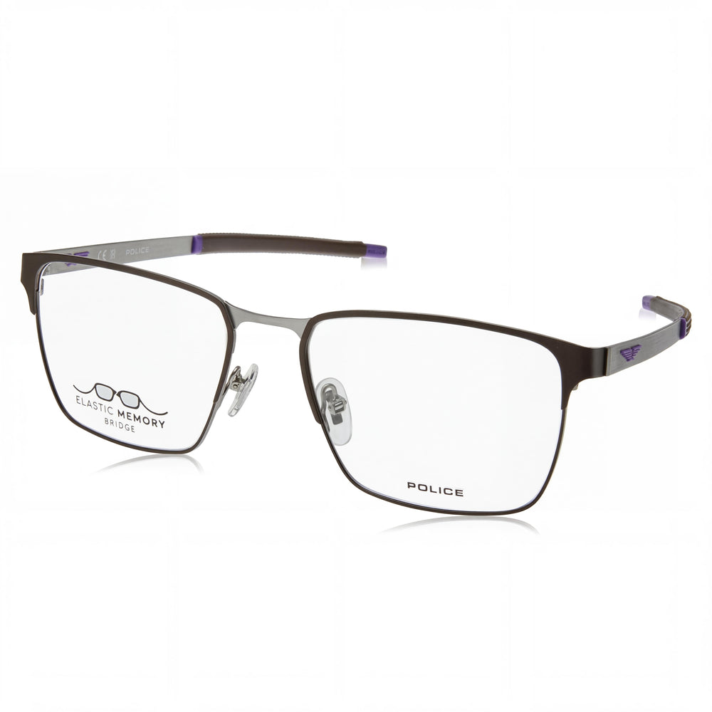 Police Classic Black Rectangle Eyeglasses for Men, Metal frame