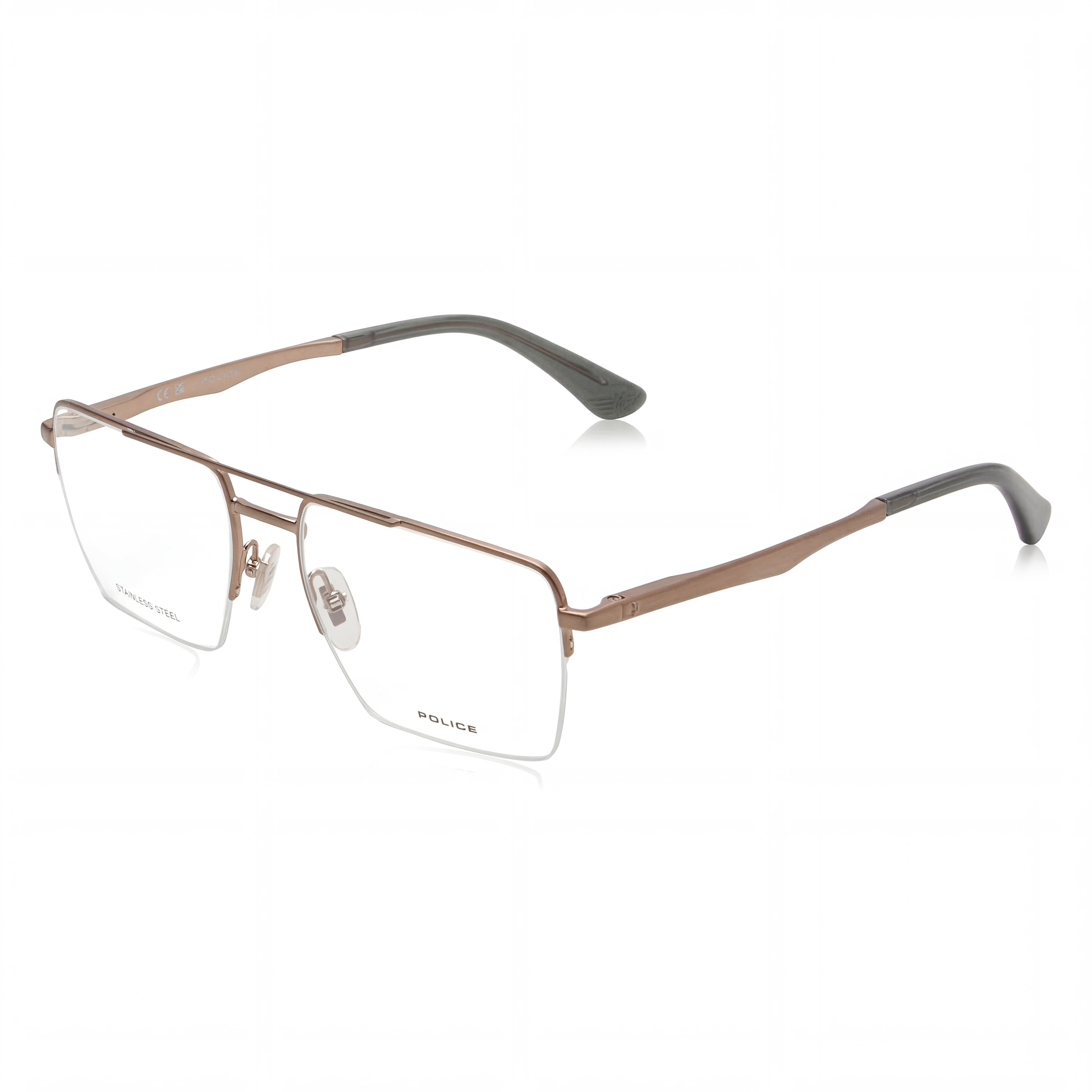 Gafas Rectangulares Police Satin Bronze para Hombre, Metal 55mm, Photo 1
