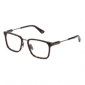 Police Havana Rectangle Eyeglasses for Men, Metal frame