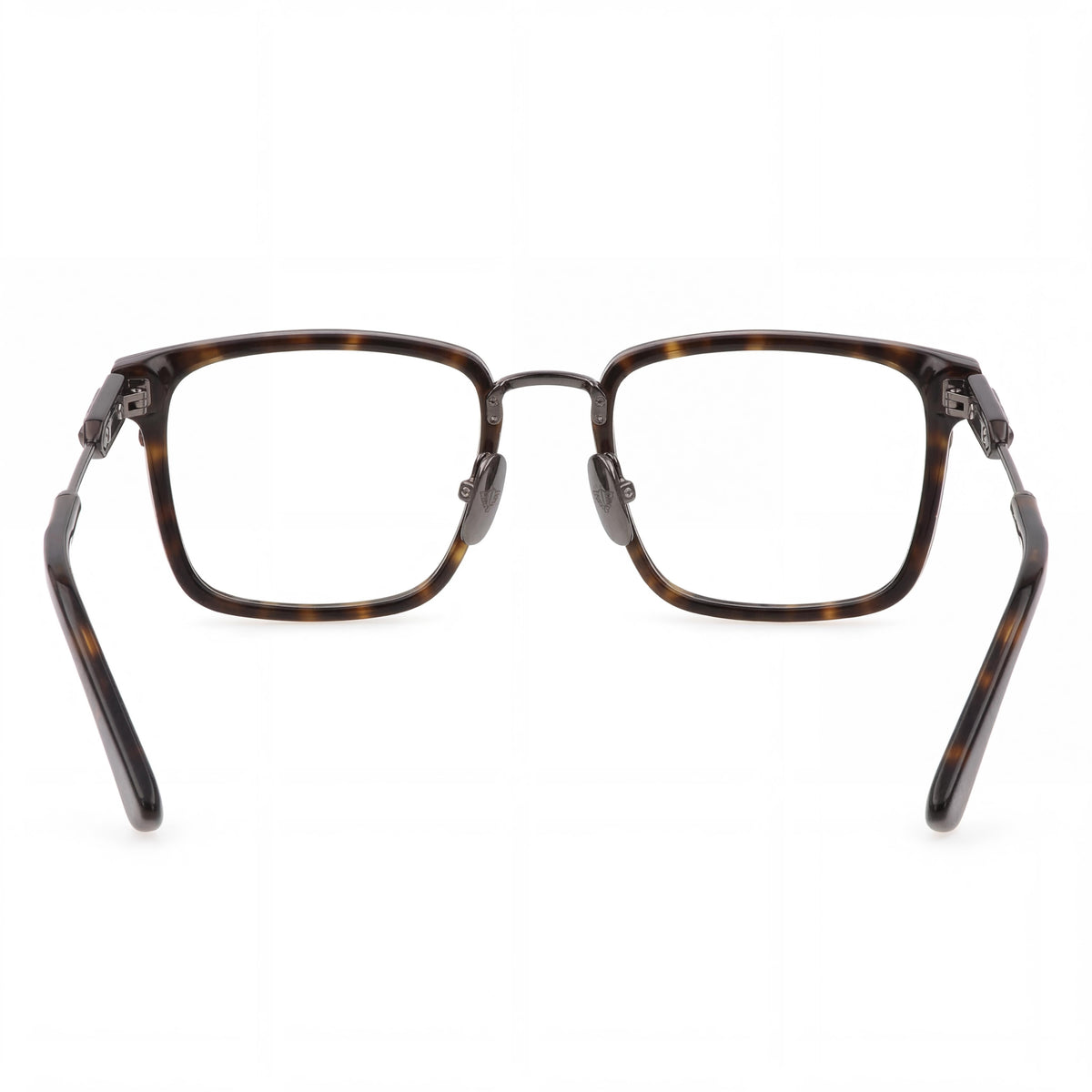 Police Total Shiny Ruthenium Rectangle Eyeglasses for Men, Metal 53mm, Photo 3