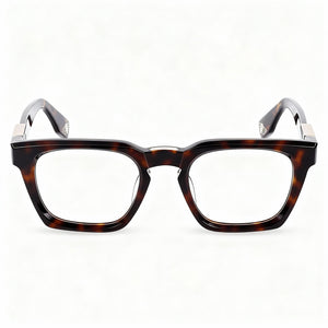Police Square Eyeglasses for Men — front view, Acetate