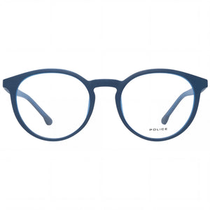 Police Modern Round Eyeglasses Unisex — front view, Acetate + Metal