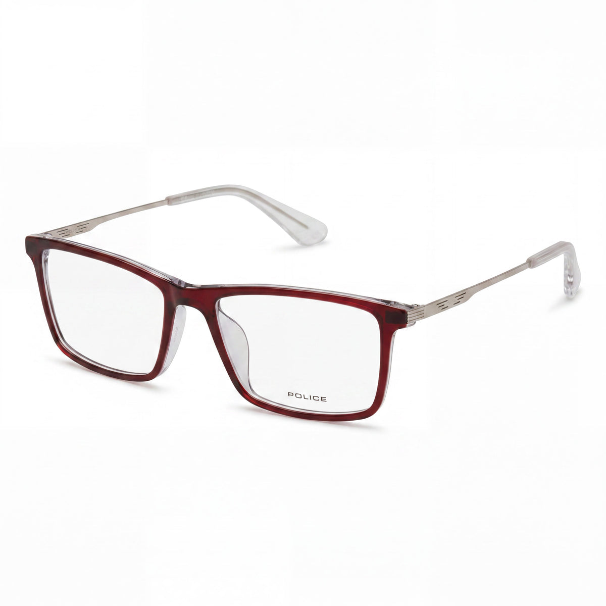Police PLD0852 Bordeaux Rectangle Eyeglasses for Men, Metal 52mm, Photo 1