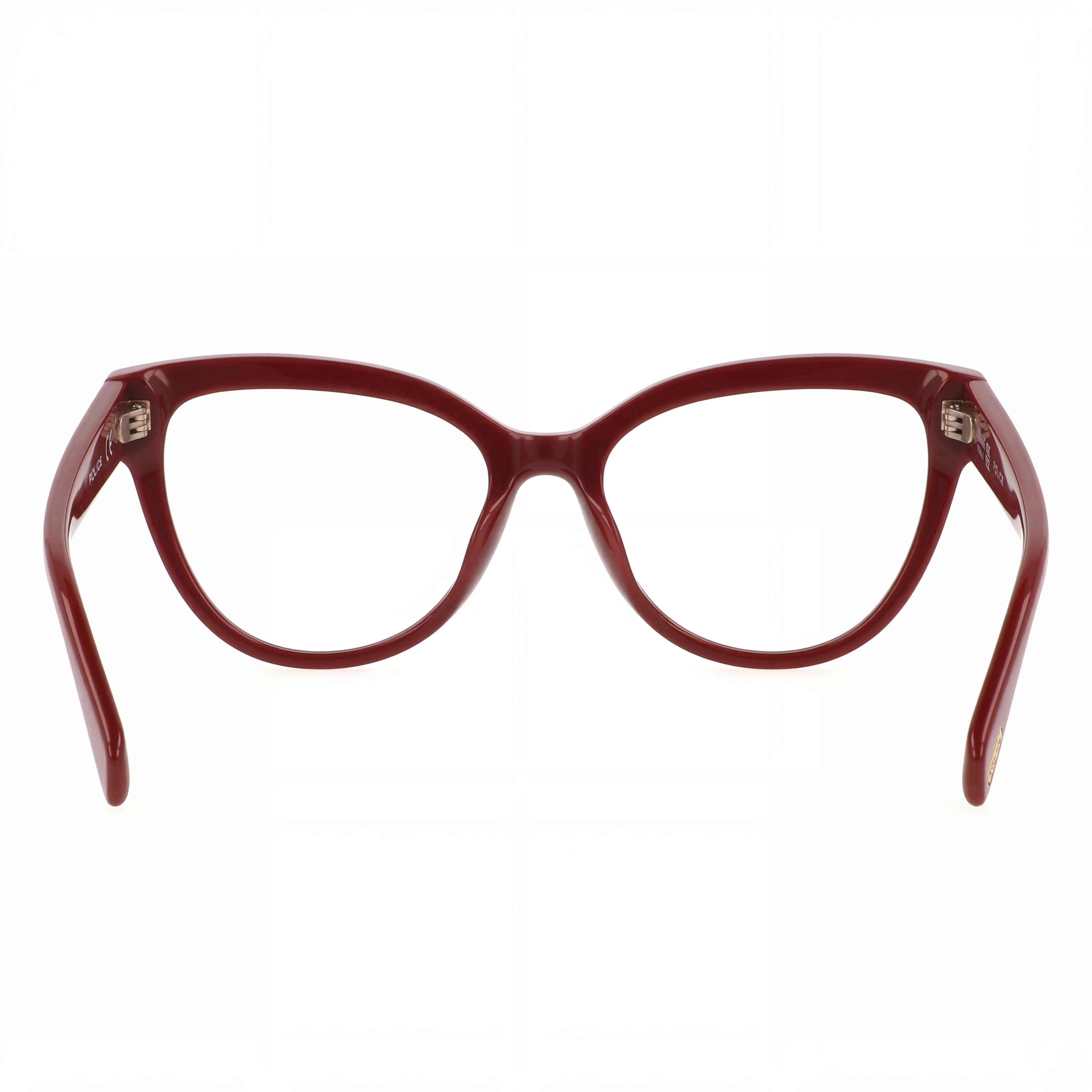 Montura de gafas Police Casual de acetato para mujer, color rojo cereza, lentes transparentes no polarizadas, 54-16-140, Photo 4