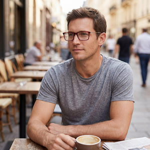 Police Red Eyeglasses Men — lifestyle wear, office and screen work