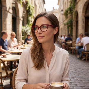 Police Red Eyeglasses Women — outdoor wear, Acetate frame