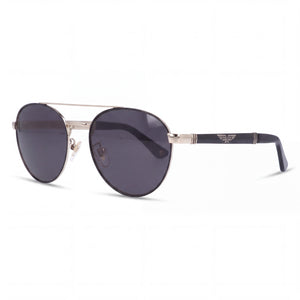 Police SPL-891 Black on Gold Aviator Sunglasses for Unisex, Grey lens