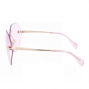 Police Spla19 Square Sunglasses Unisex — side view, Non-Polarized Rose lens