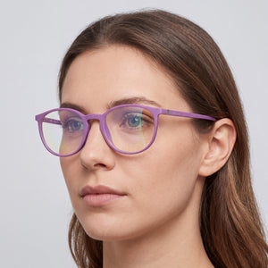 Police V1973 Oval Eyeglasses for Women — interior view, Plastic demo lenses