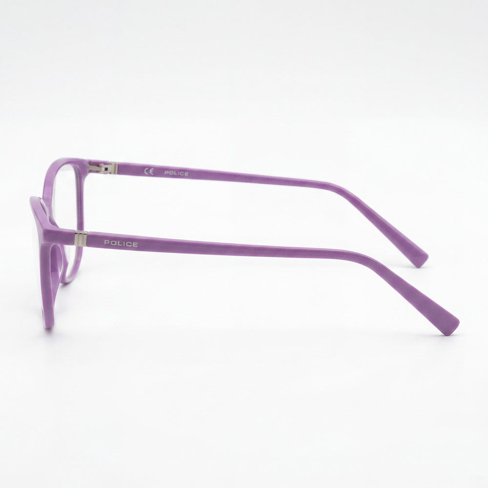 Police Vpl_01972_8tw Cat Eye Eyeglasses Unisex — side view, Violet Acetate/Metal temples