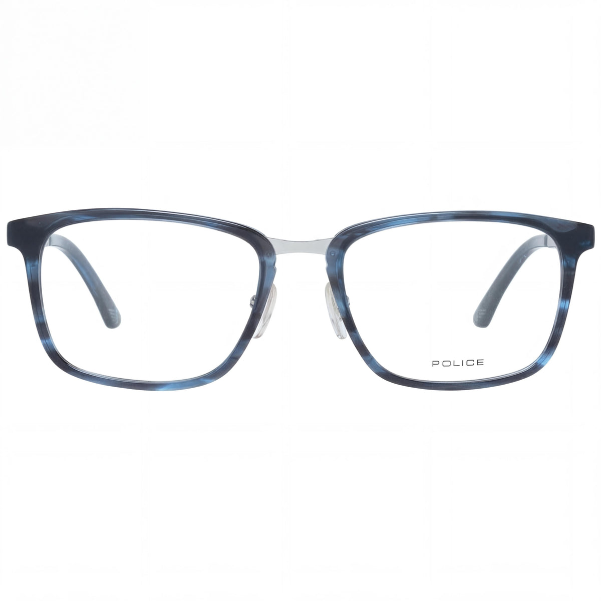 Police VPL-684 Marble Blue, Silver Rectangle Eyeglasses Unisex, 52mm, Photo 2