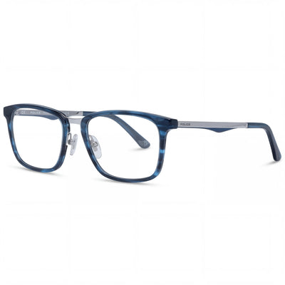 Police VPL-684 Blue Rectangle Eyeglasses Unisex, Acetate frame