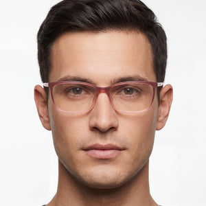 Police VPL196 Rectangle Eyeglasses Unisex — interior view, Polycarbonate demo lenses
