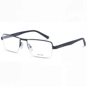 Police VPL257 Black Rectangle Eyeglasses Unisex, Acetate + metal frame