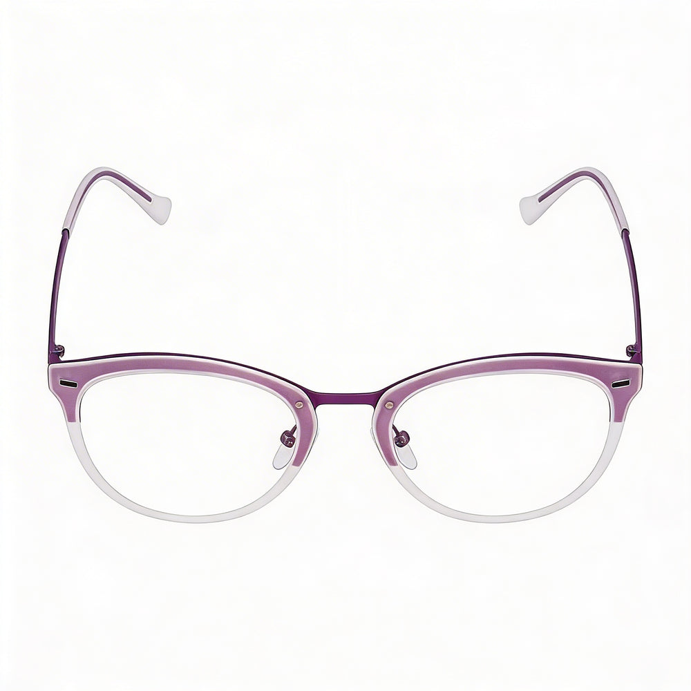 Police VPL283 Oval Eyeglasses Unisex — front view, Metal frame