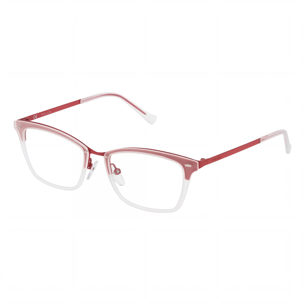 Police VPL2845107L2 Matt Red Rectangle Eyeglasses for Women, Metal-Injected frame