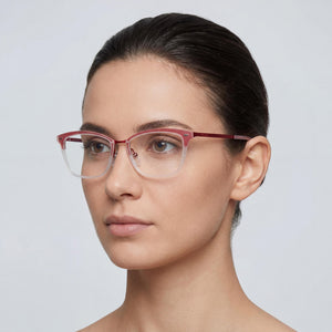 Police VPL2845107L2 Rectangle Eyeglasses for Women — interior view, Polycarbonate demo lenses