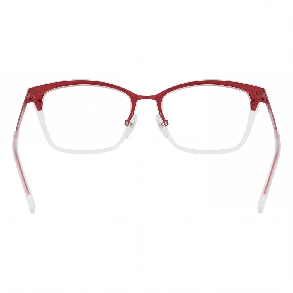 Police VPL2845107L2 Rectangle Eyeglasses Women — side view, Matt Red Metal-Injected temples