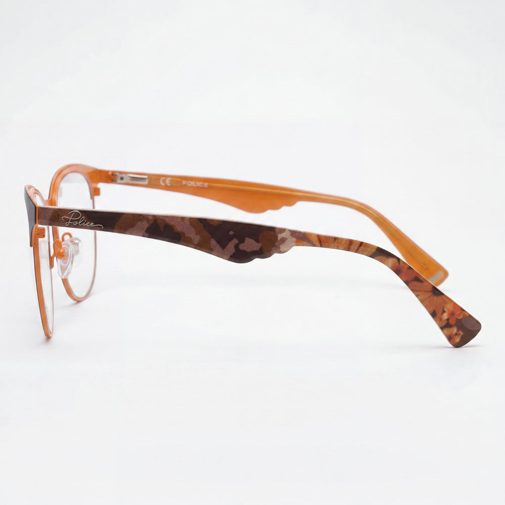 Police VPL417510SCB Rectangle Eyeglasses for Women — front view, Metal