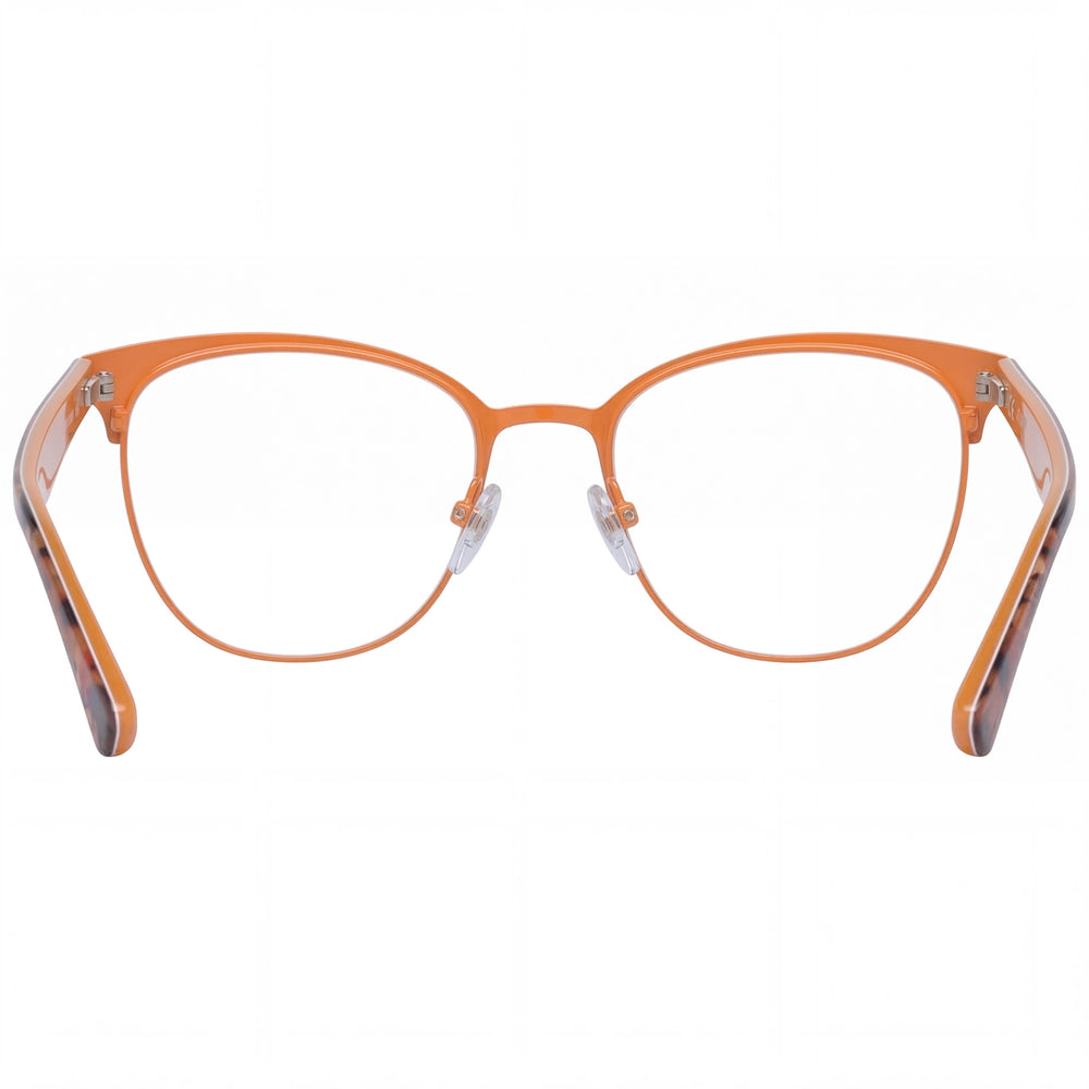Police VPL417510SCB Rectangle Eyeglasses Women — side view, Brown Metal temples