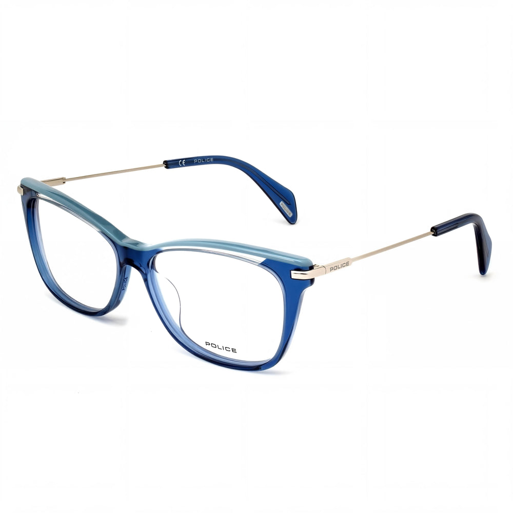 Police VPL506E Blue Rectangle Eyeglasses for Women frame