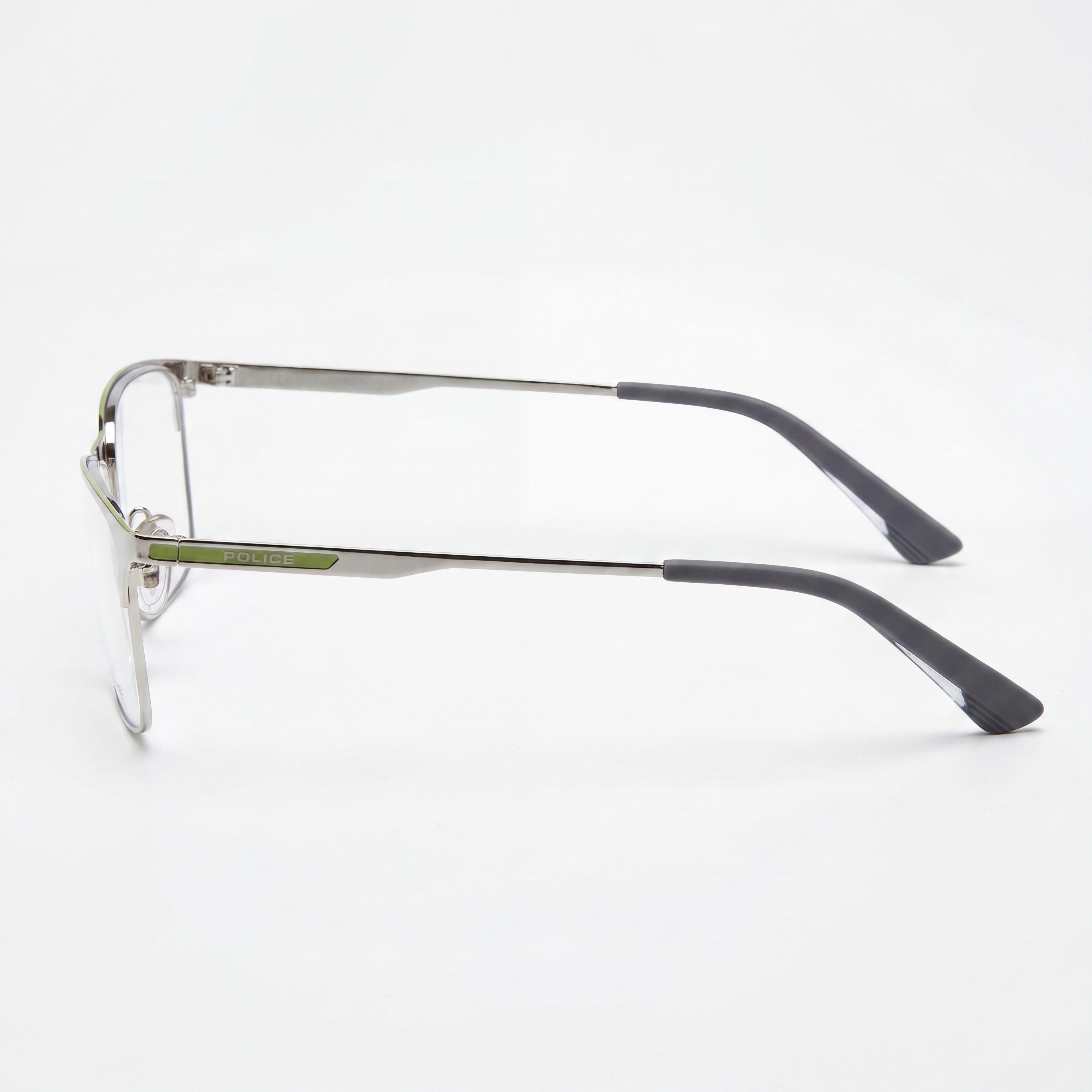 Police VPL698 Silver Square Unisex Eyeglasses, Metal 54mm, Photo 2