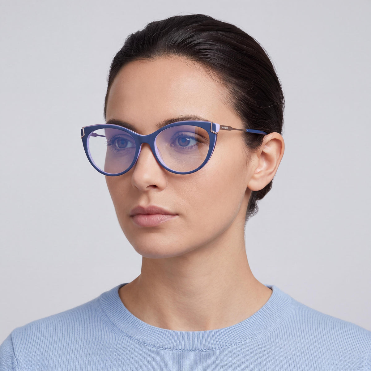 Police Vpla89 Blue Cat Eye Eyeglasses for Women, 54mm, Photo 4