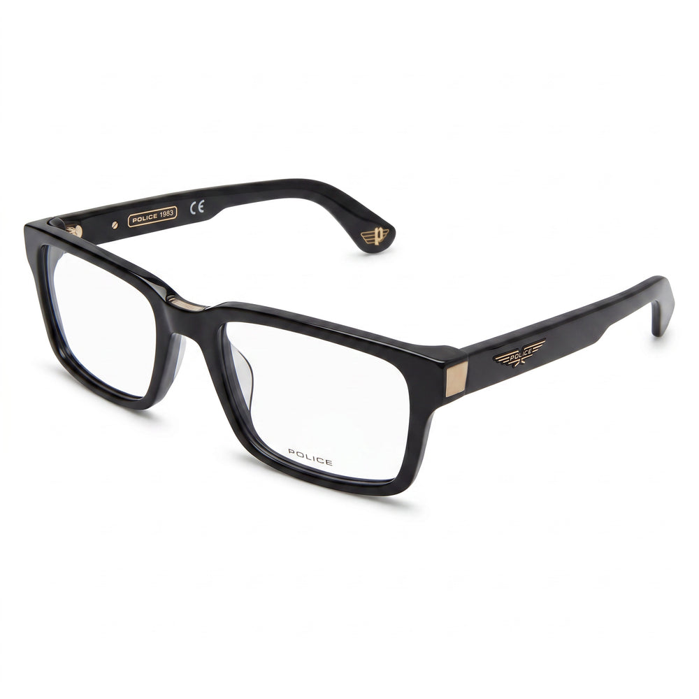 Police VPLE36N Black Rectangle Eyeglasses for Men, Plastic frame
