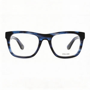 Police VPLE37 Rectangle Eyeglasses for Men — front view, Plastic