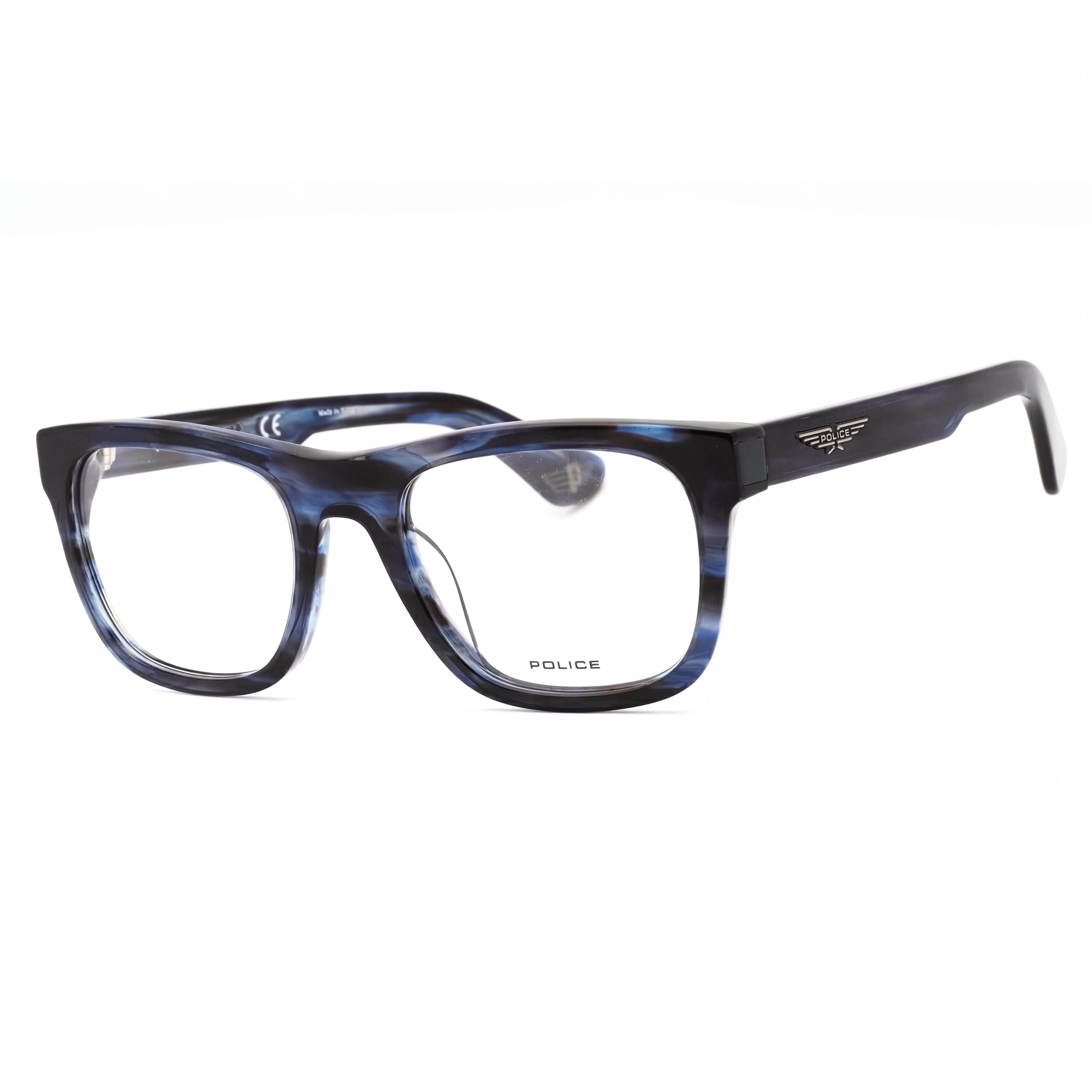 Police VPLE37 Blue Rectangle Eyeglasses for Men, Plastic 52mm, Photo 1