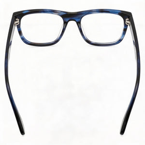 Police VPLE37 Rectangle Eyeglasses Men — side view, Blue Plastic temples