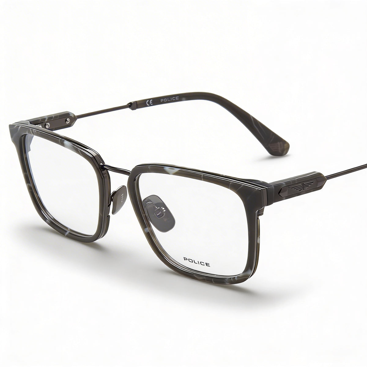 Gafas rectangulares Police VPLF09 Total Shiny Gun para hombre, 53 mm, Photo 2