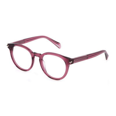 Police VPLF30 Pink Round Eyeglasses for Women, Acetate frame