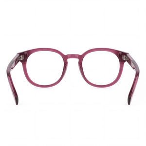 Police VPLF30 Round Eyeglasses Women — side view, Pink, Acetate temples