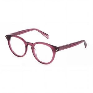 Police VPLF30 Violet Round Eyeglasses for Women, Acetate frame