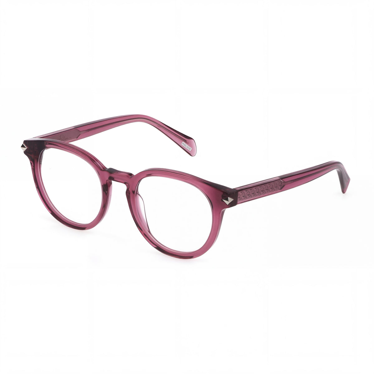Gafas graduadas redondas Police VPLF30 para mujer, color burdeos, 48 mm, Photo 1