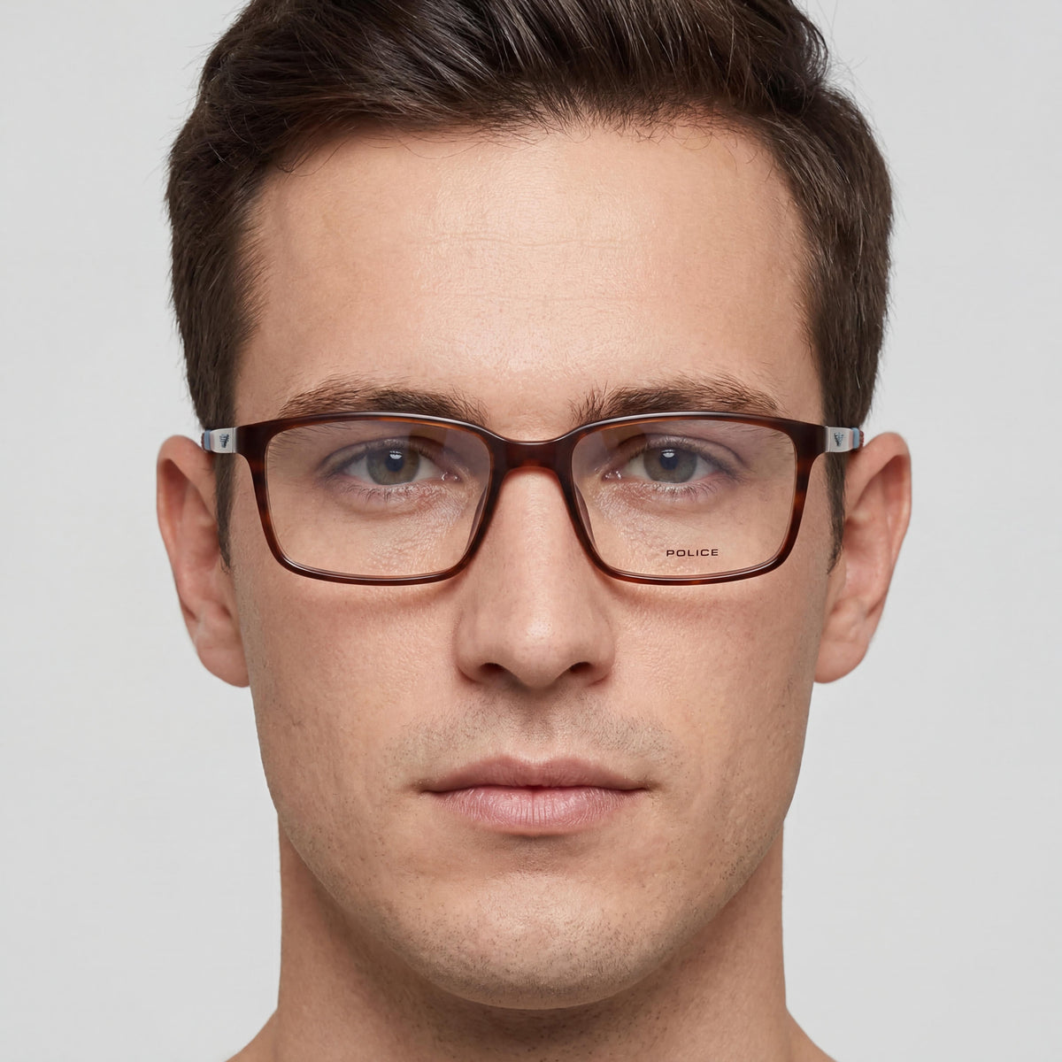 Gafas graduadas rectangulares para hombre Police Modern VPLF85 color marrón, 54mm, Photo 4