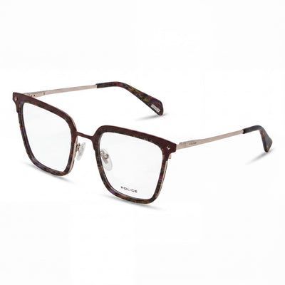 Police VPLG25 Red Rectangle Eyeglasses Unisex, Acetate frame