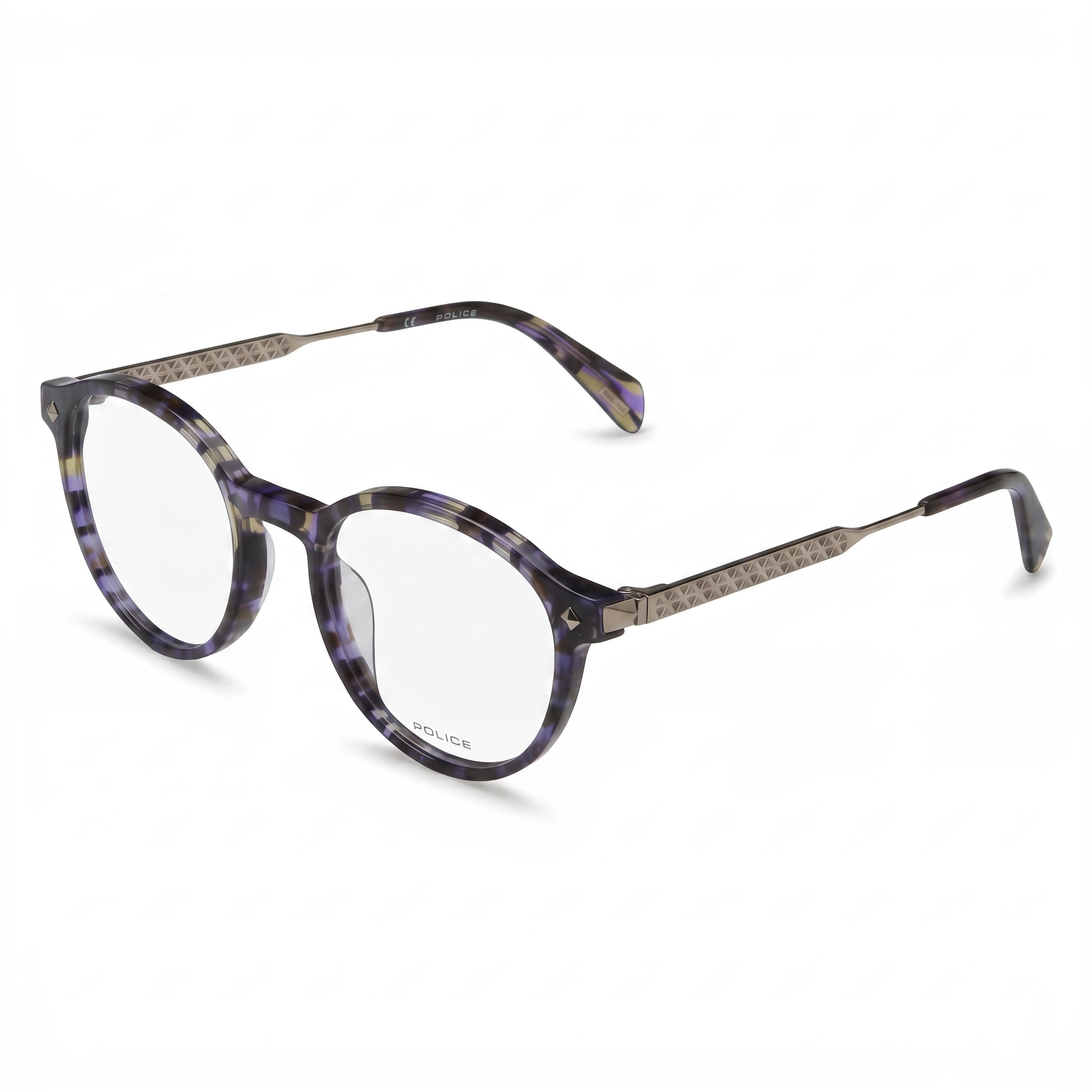 Gafas unisex redondas violeta Police VPLG27, acetato de 49mm, Photo 1