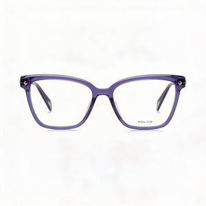 Police VPLG28 Square Eyeglasses Unisex — front view, Acetate and metal