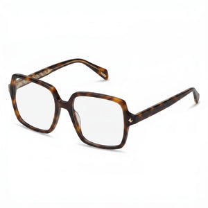 Police VPLG30 Havana Square Eyeglasses for Women, Acetate frame
