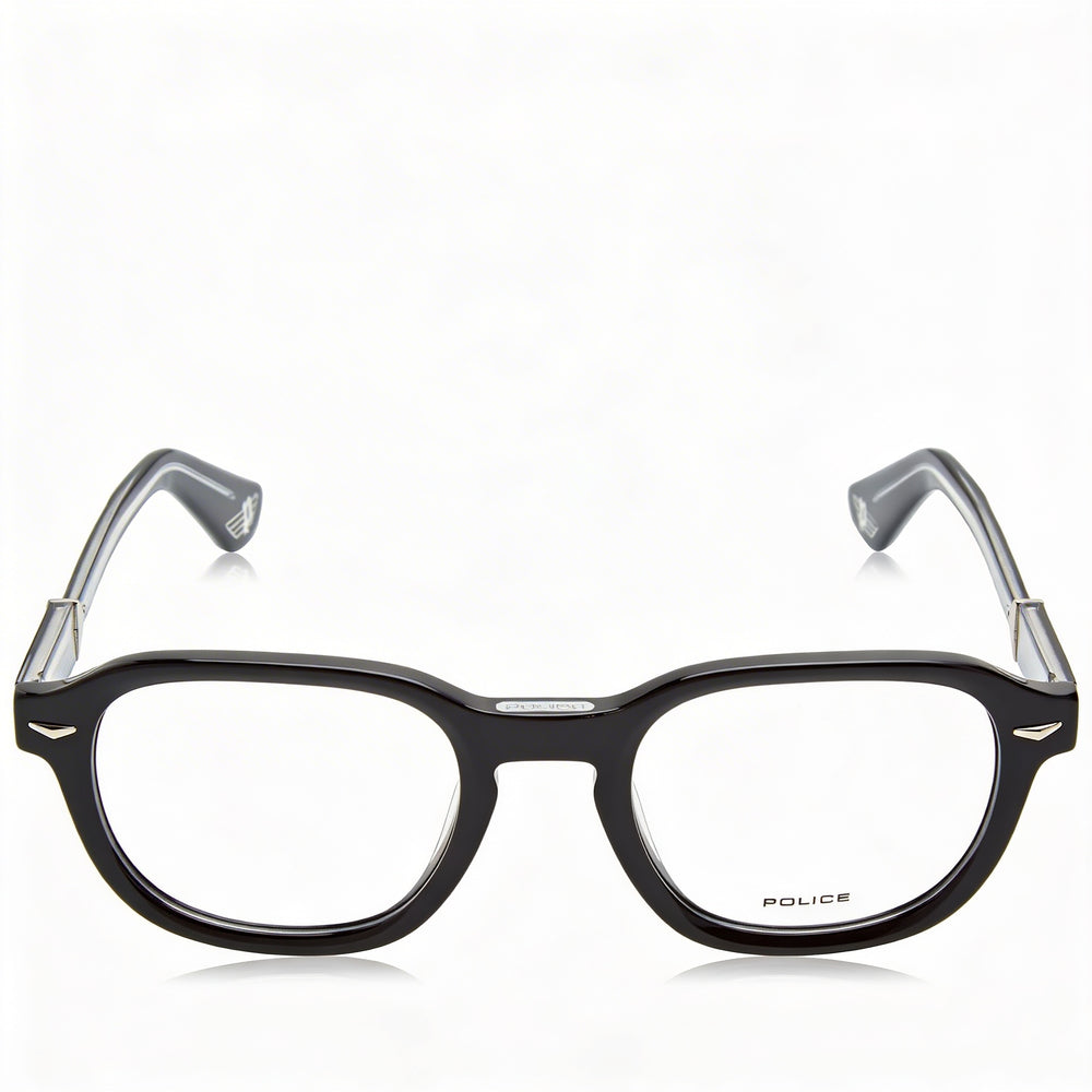 Police VPLG81 Square Eyeglasses Unisex — front view, Plastic
