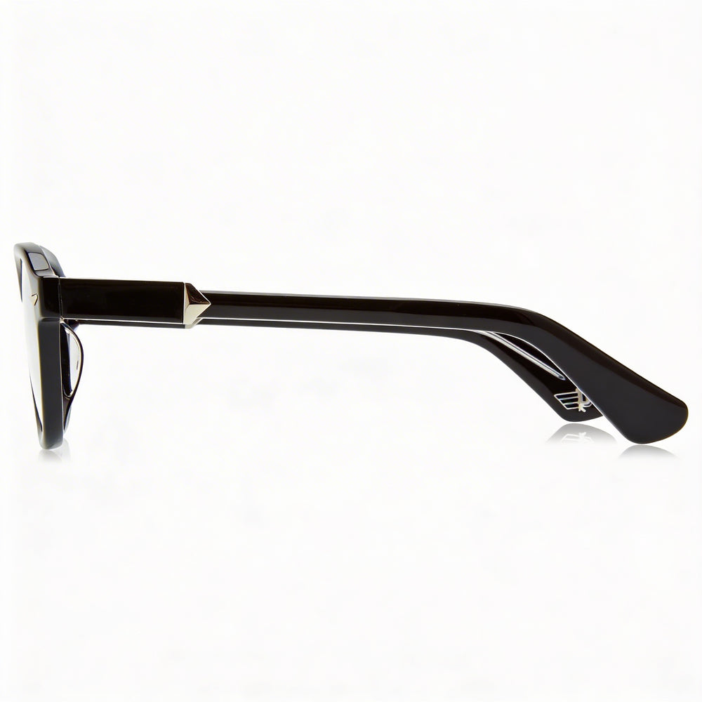 Police VPLG81 Square Eyeglasses Unisex — side view, Black Plastic temples