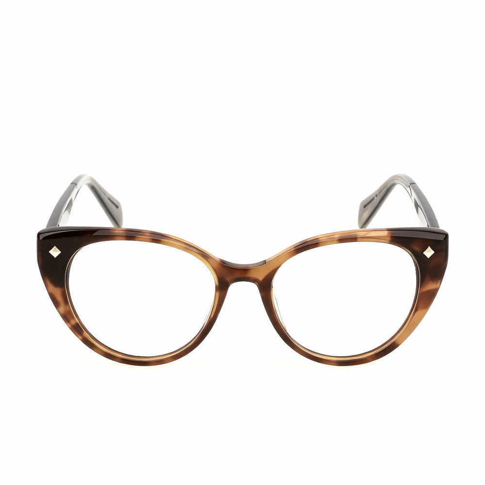 Police VPLM02 Square Eyeglasses for Men — front view, Acetate