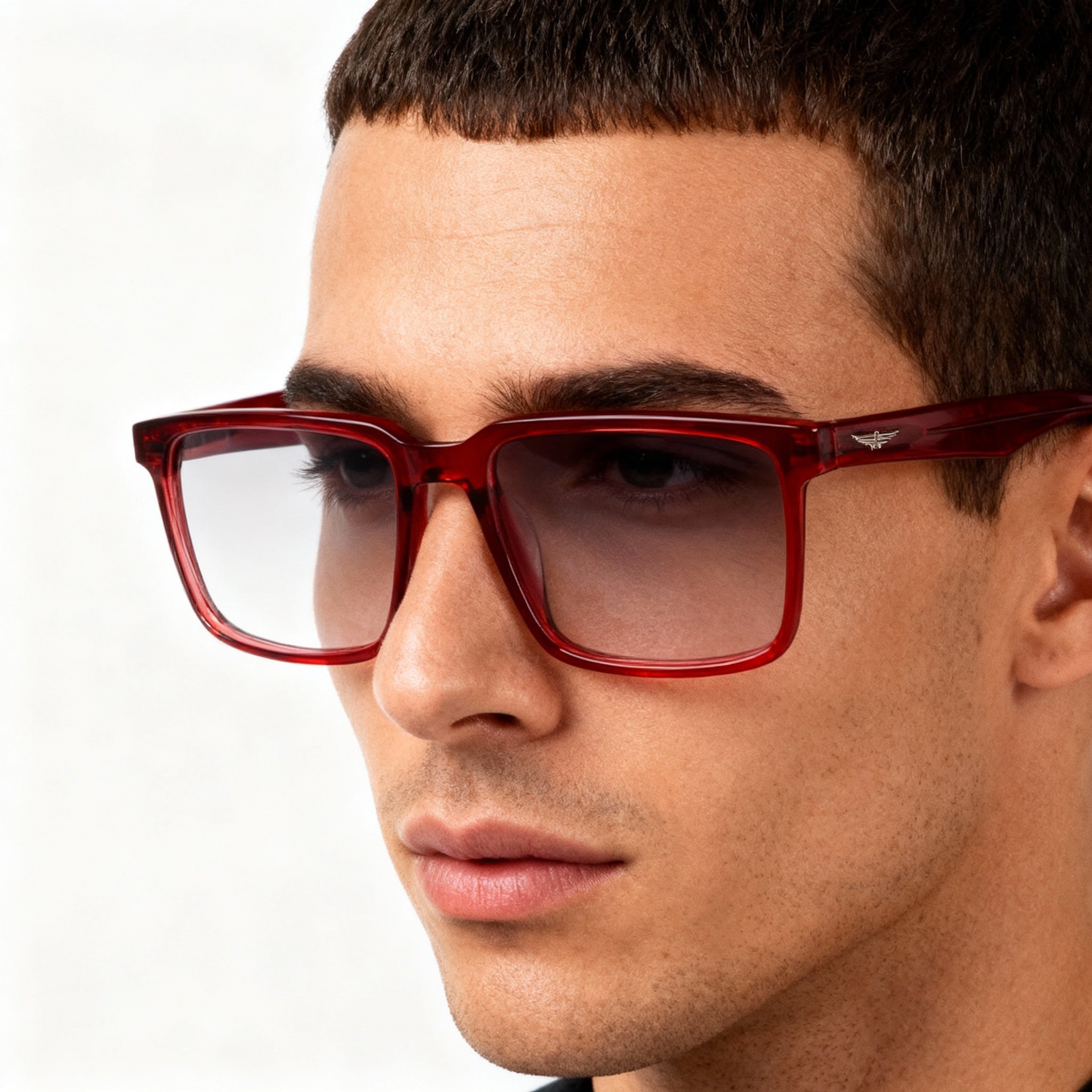 Gafas Police Casual para hombre: gafas ópticas con montura de acetato, color fucsia brillante multicapa, ancho de lente: 57 mm, Photo 5