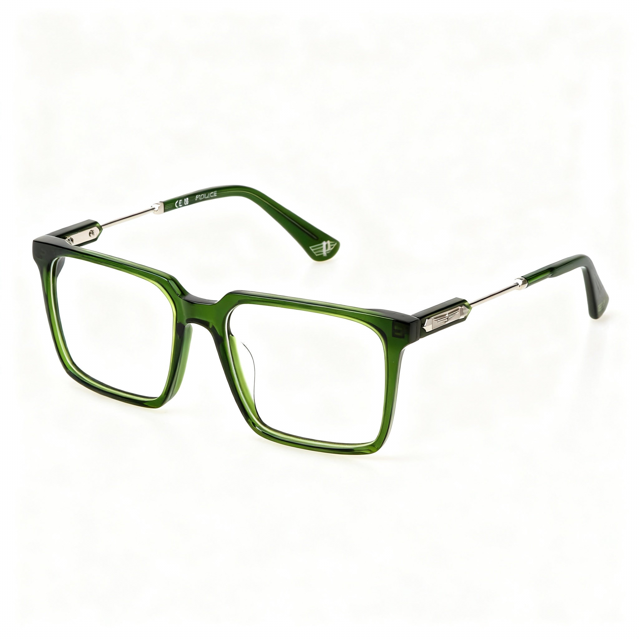 Police VPLN28 Black Rectangle Eyeglasses for Men, Acetate 53mm, Photo 3
