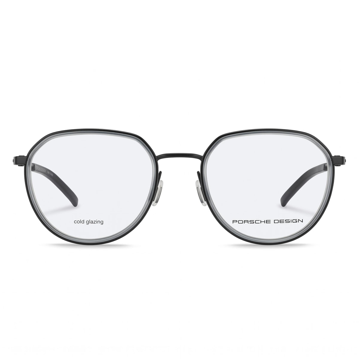 Gafas graduadas redondas Porsche, negras y grises, unisex, 53 mm, Photo 2