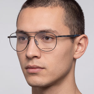 Porsche Design Casual Aviator Eyeglasses for Unisex — interior view, Composite demo lenses