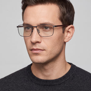 Porsche Design P8733 Rectangle Eyeglasses for Men — interior view, Polycarbonate demo lenses