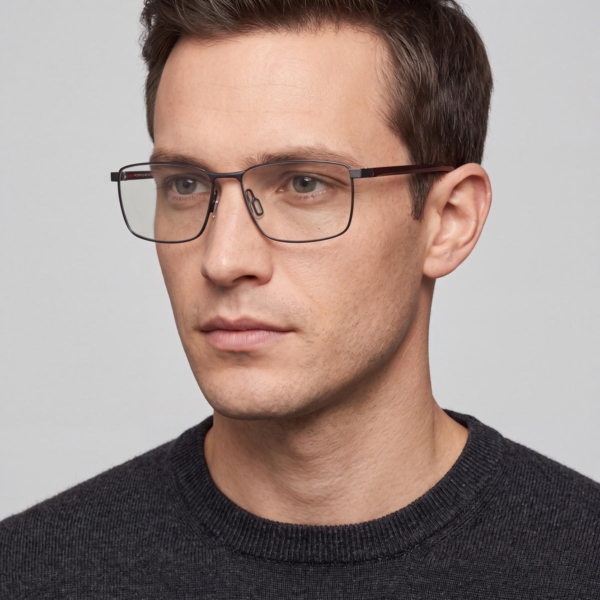 Porsche Design P8733 Black Rectangle Eyeglasses for Men, 55mm, Photo 4